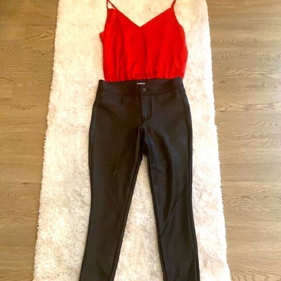 Express NWOT Red/burnt orange bodysuit camisole XS - Picture 1 of 8